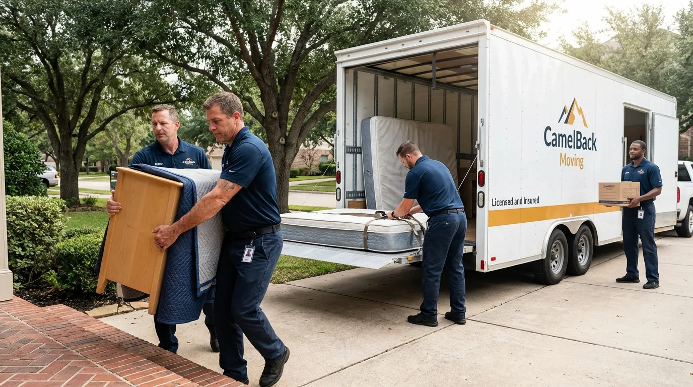 Crew loading residential truck for cross-state move from Hyde Park, NY